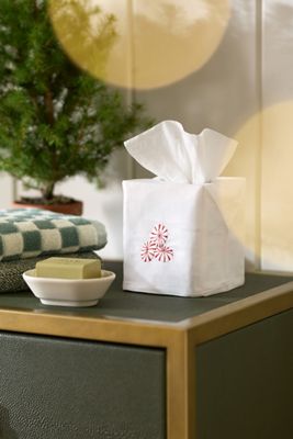 Hand-Embroidered Icon Tissue Box Cover