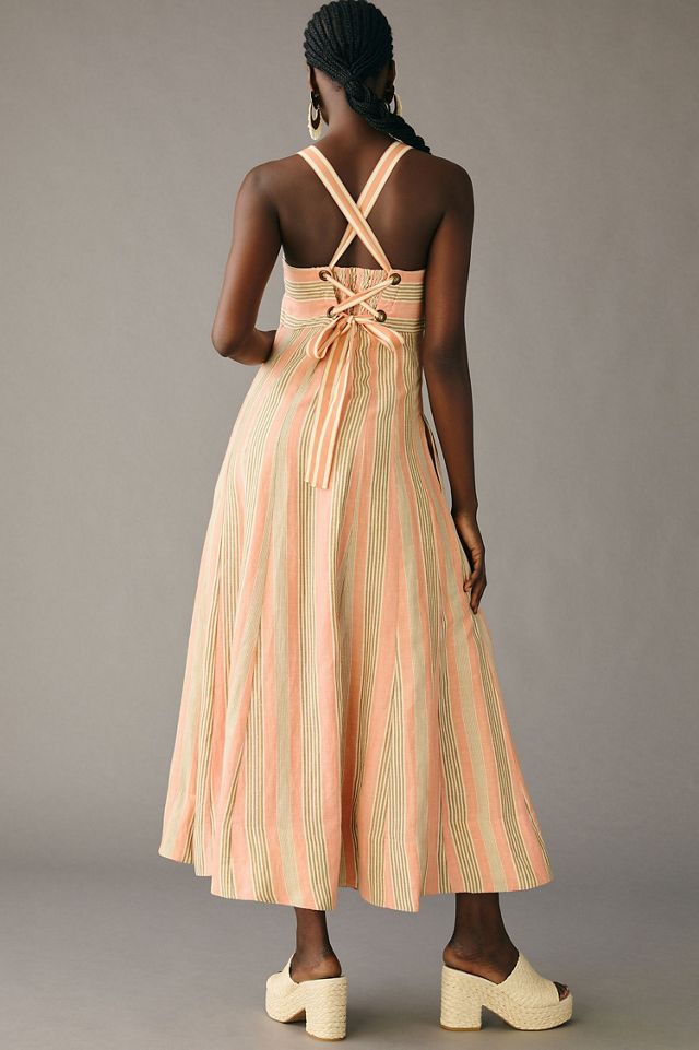 Maeve Square-Neck Tie-Back A-Line Dress #1