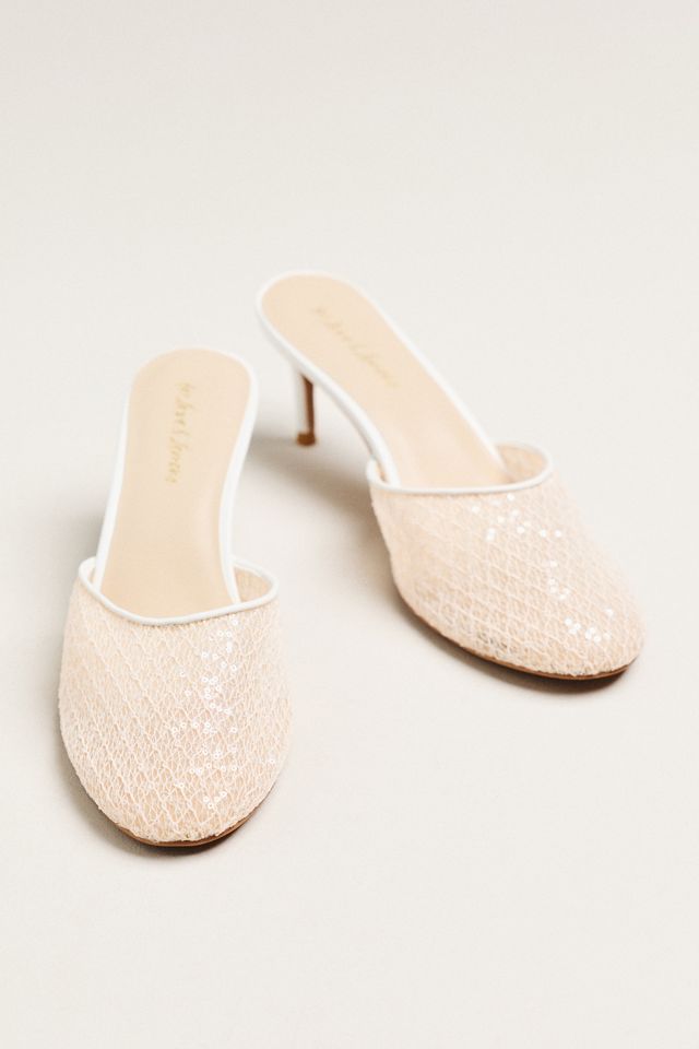 For Love & Lemons Claudia Lace Mule Heels #1