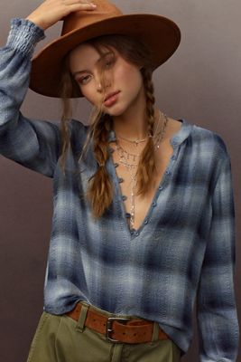 Cloth & Stone Long Sleeve Henley Femme Shirt