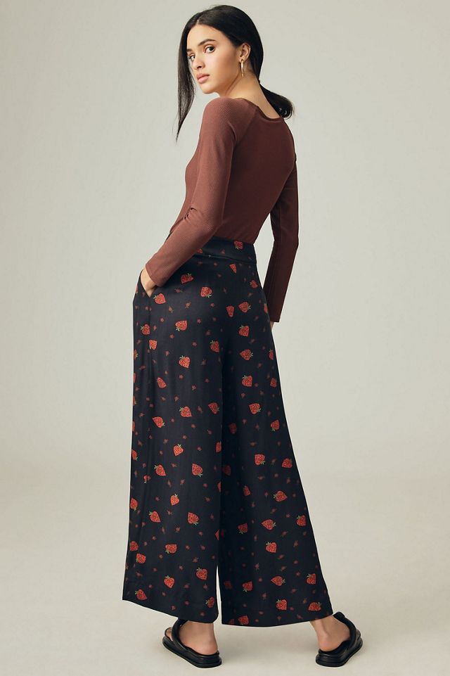 FARM Rio Berry Printed Wide-Leg Pants #1