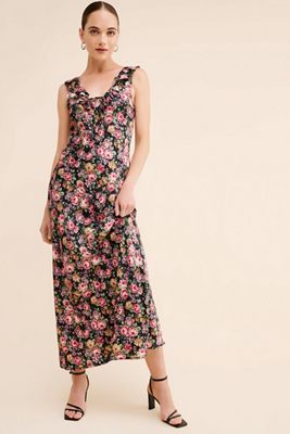 chinese dress ladies Baltic Born Womens Aita Maxi Dress | Black + Ivory Floral
