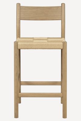 Asher Woven Cord Oak Wood Counter Stool
