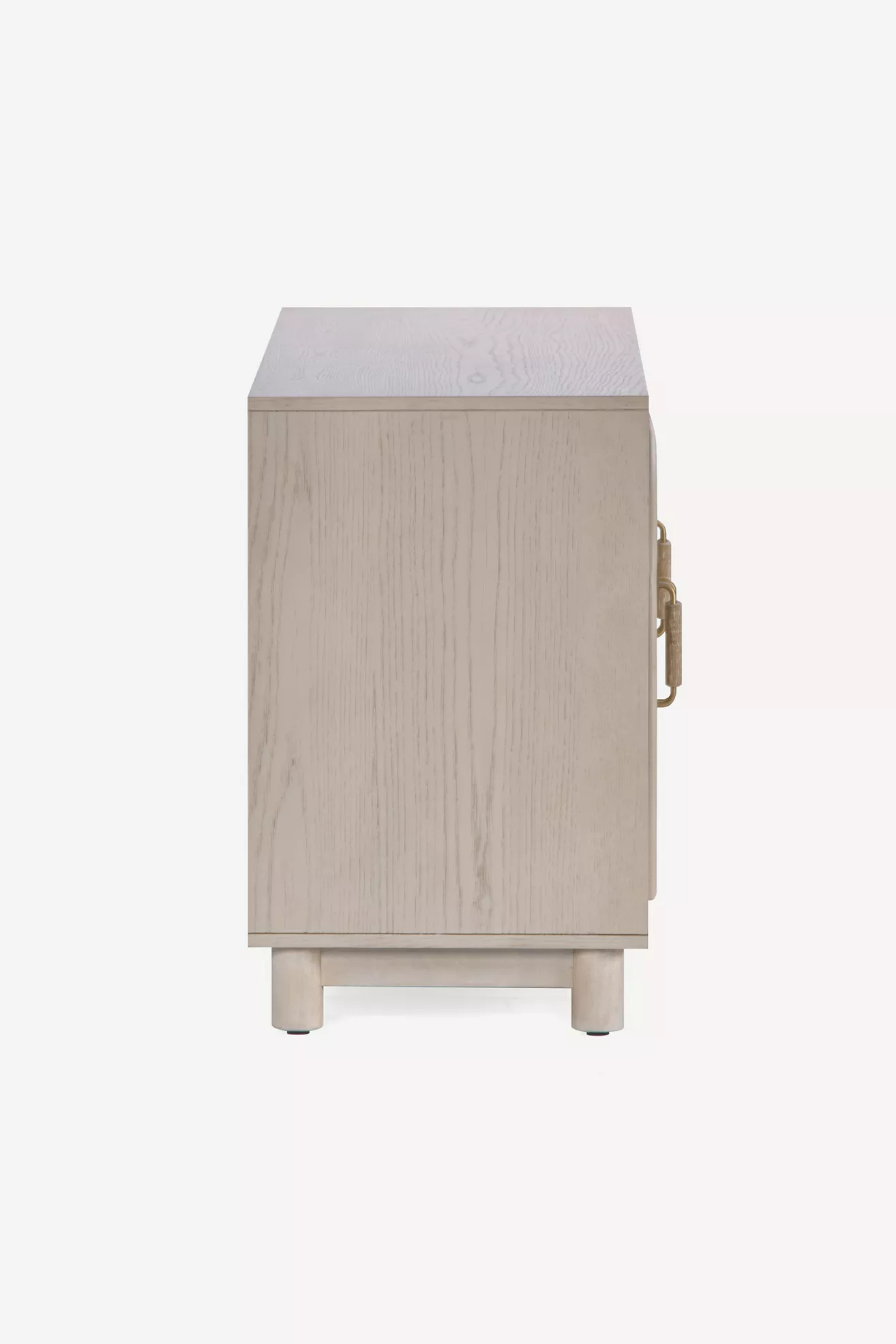 Side view of Grace 71 oak wood cane sideboard