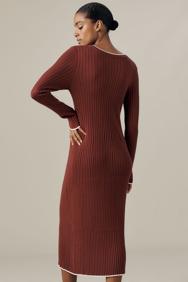 Varley Xander Long-Sleeve Rib Knit Midi Dress #2