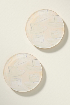 Tart By Taylor Acrylic Round Coasters, Set Of 2
