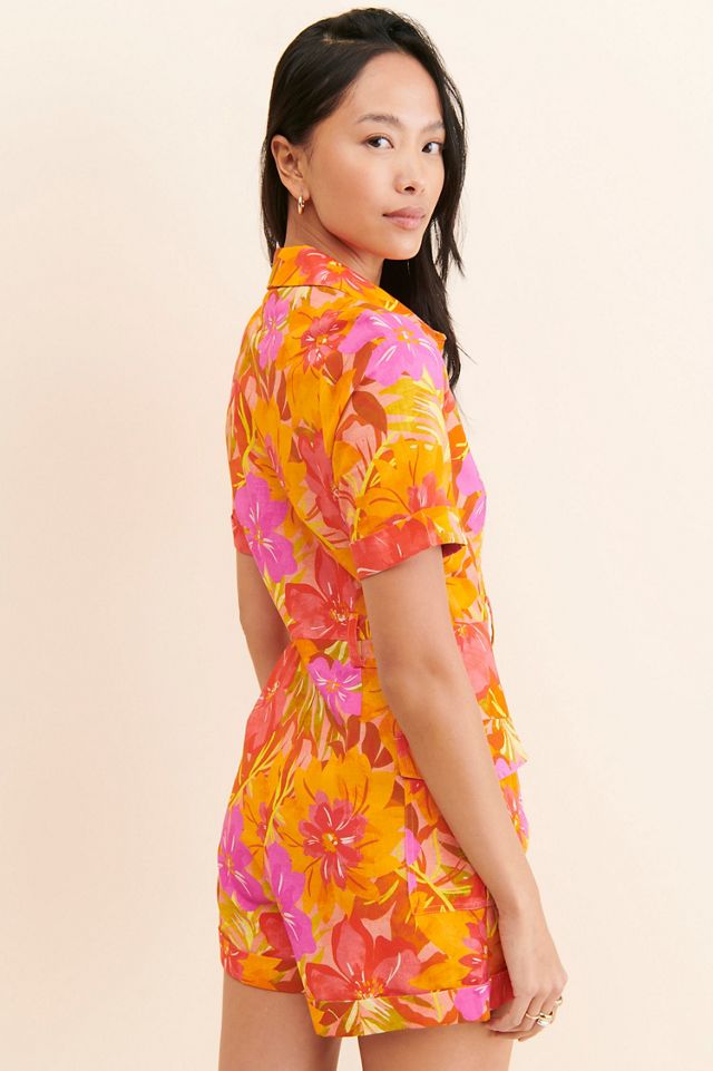 Kachel Floral Linen Romper #1