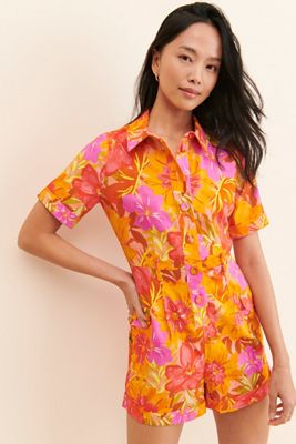 Kachel Floral Linen Romper