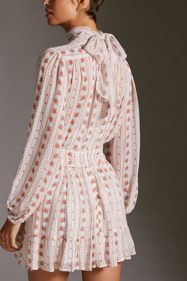 Let Me Be Mock Neck Sheer Mini Dress #1