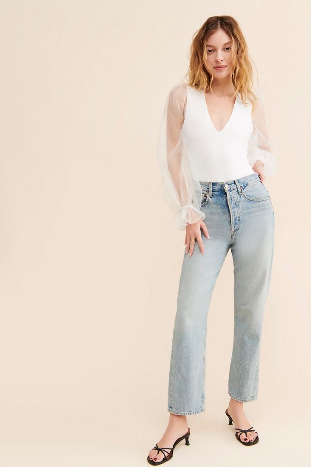 Hutch V-Neck Puff-Sleeve Bodysuit #3