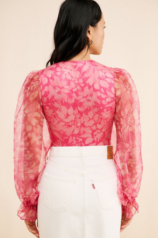 Hutch V-Neck Puff-Sleeve Bodysuit | Anthropologie