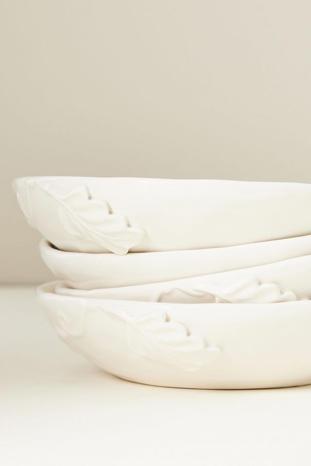 Oak Leaf Stoneware Pasta Bowls, Set of 4 #2