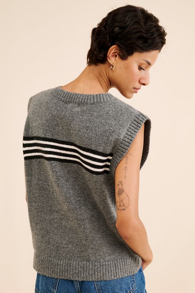 Dot and Lu Oversized Striped Vest #1