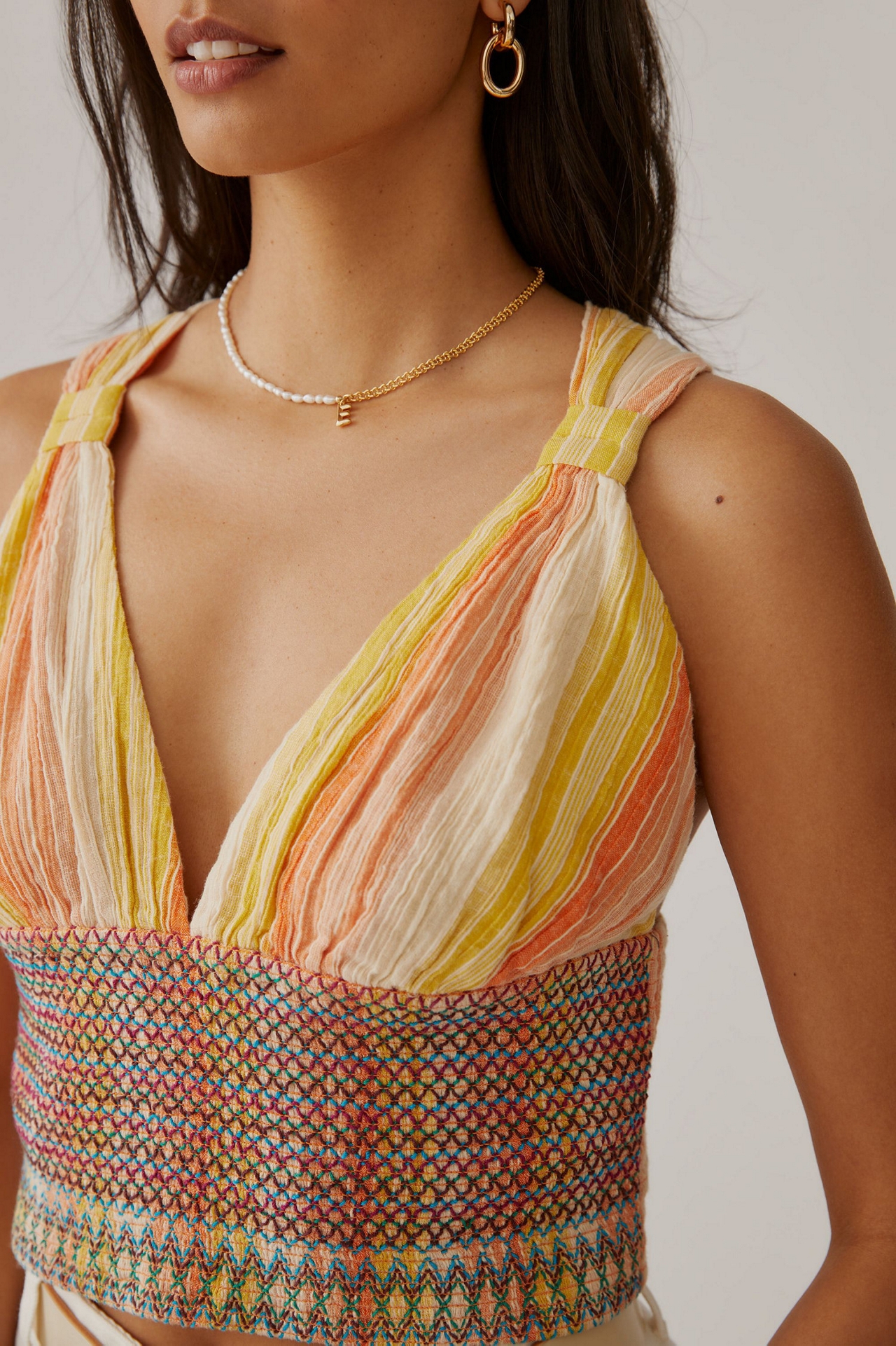 Striped Smocked Tank