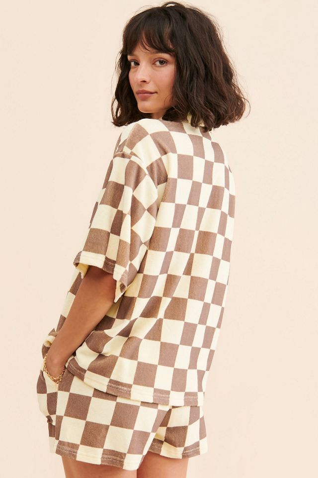 ONA Checker Terry Oversized Button Down #1
