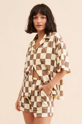 ONA Checker Terry Oversized Button Down