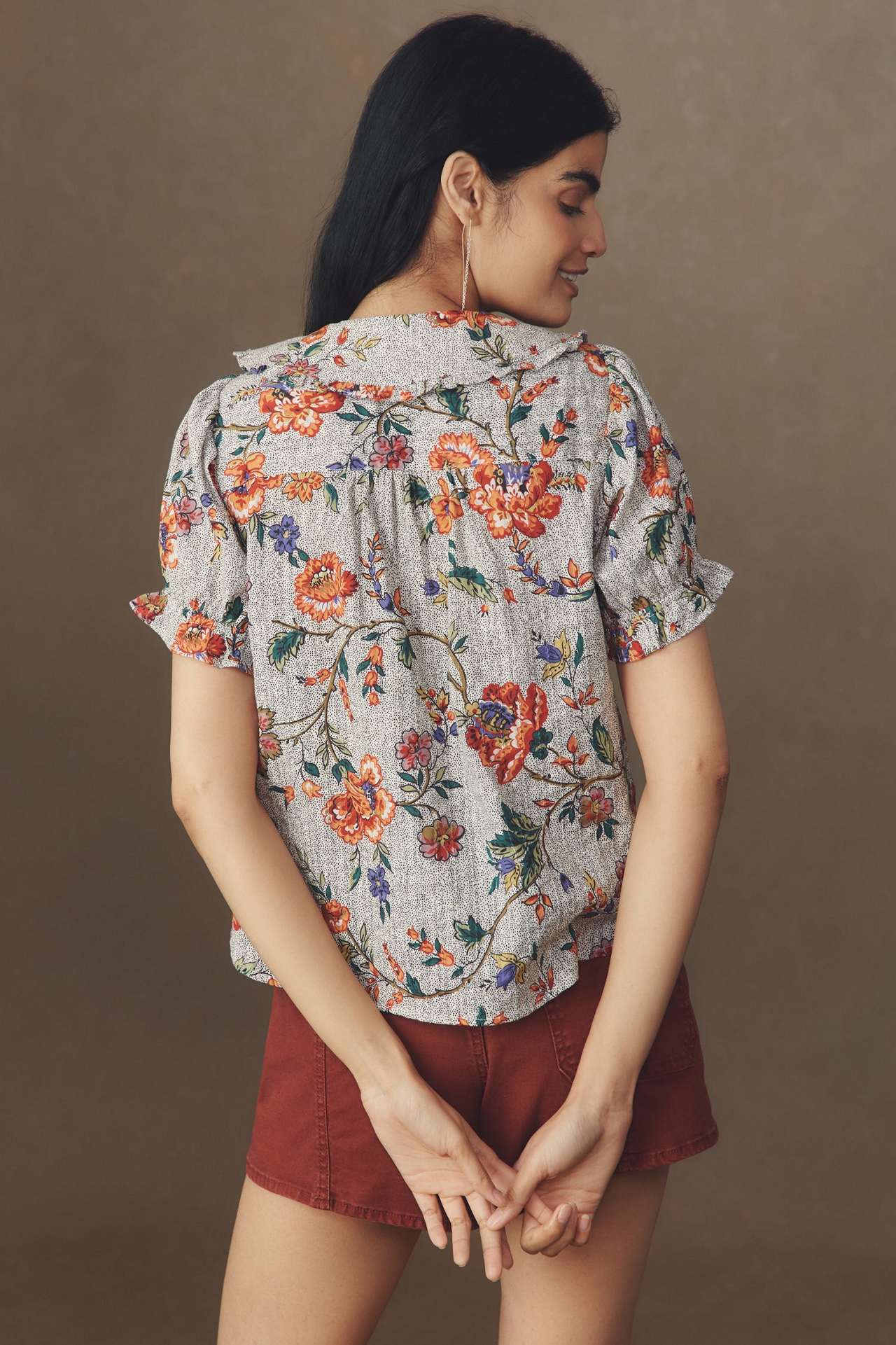 Pilcro Keira Collared Button-Front Blouse