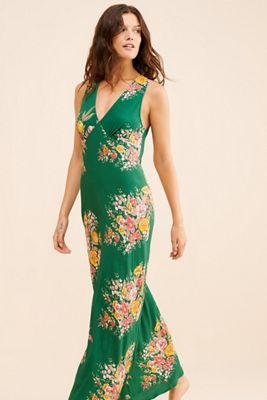 green emerald velvet dress AUGUSTE - Peyton Maxi Dress