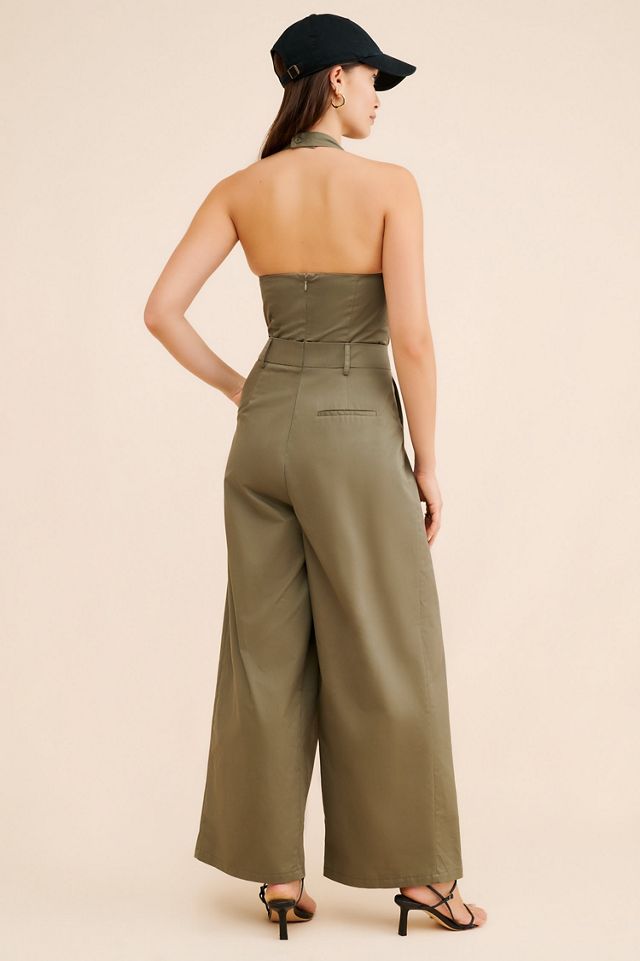 Flat White Halter Trouser Jumpsuit #1