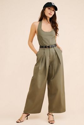 Flat White Halter Trouser Jumpsuit