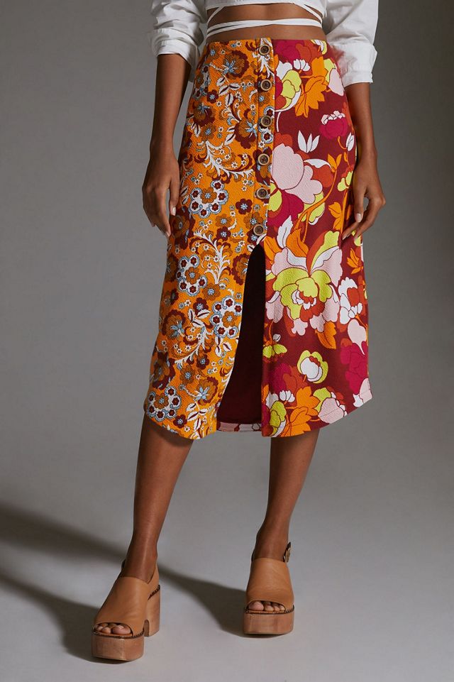 Maeve Button-Front Cutout Midi Skirt #2