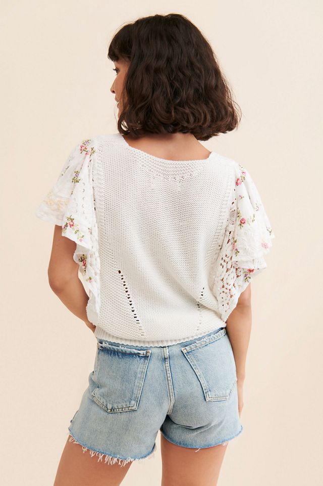 Eyelet Sleeve Sweater #1