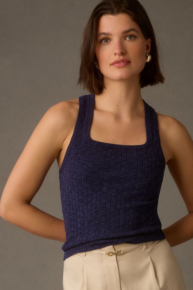 Ribbed Square-Neck Sweater Tank #2
