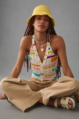 By Anthropologie Colorblocked Mock-Neck Pullover