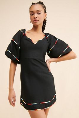 FARM Rio Colored Stripes Short Sleeved Dress