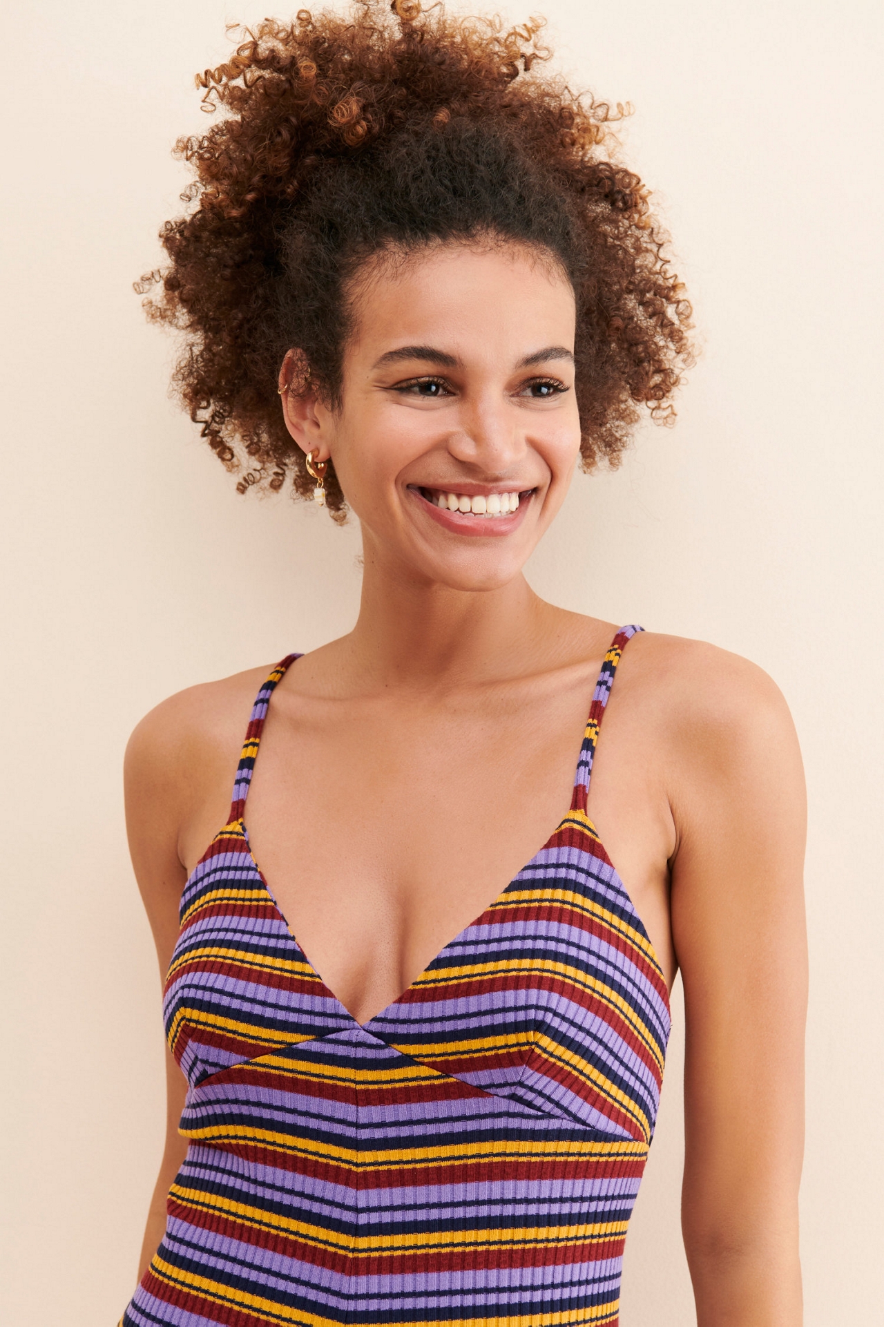 SUNDRY Striped Knit Jumpsuit