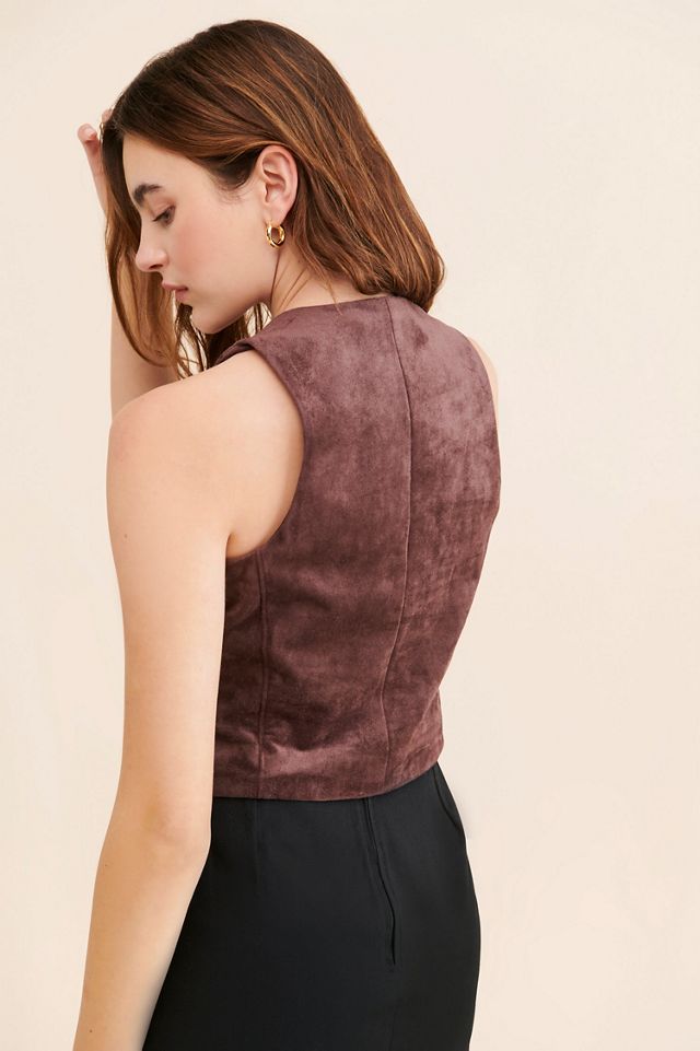 [BLANKNYC] Bay Leaf Faux Suede Vest #1