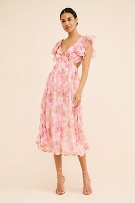 Rachel Parcell Chiffon Ruffle Midi Dress