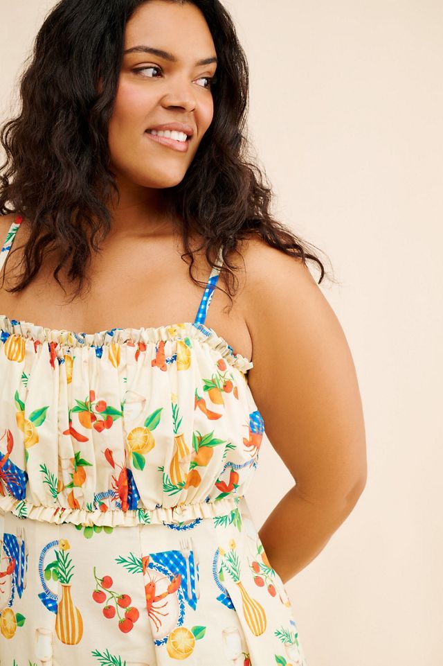 Eloquii Shirred Bodice Ruffle Maxi Dress #2