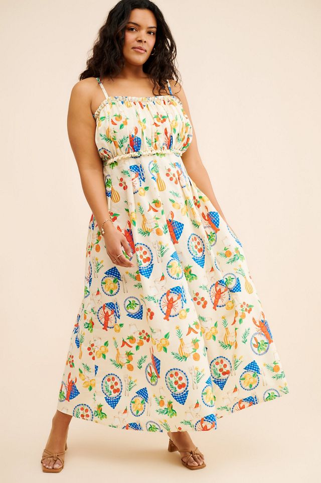 Eloquii Shirred Bodice Ruffle Maxi Dress #3