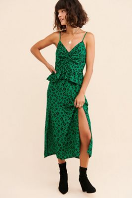 Suboo Leafy Leopard Midi Dress