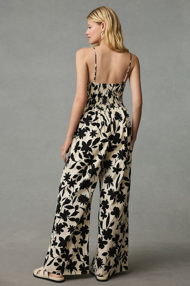 Moon River Printed Smocked-Waist Jumpsuit #1