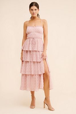 Geisha Designs Sleeveless Floral Tiered Midi Dress | Anthropologie