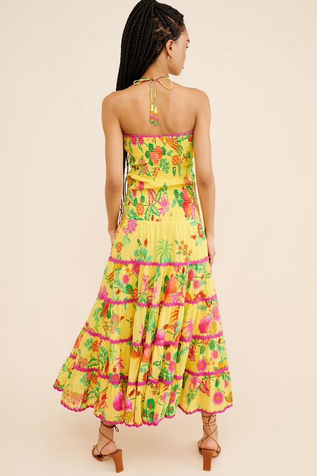 FARM Rio Delicate Fruit Garden Halter Maxi Dress #1