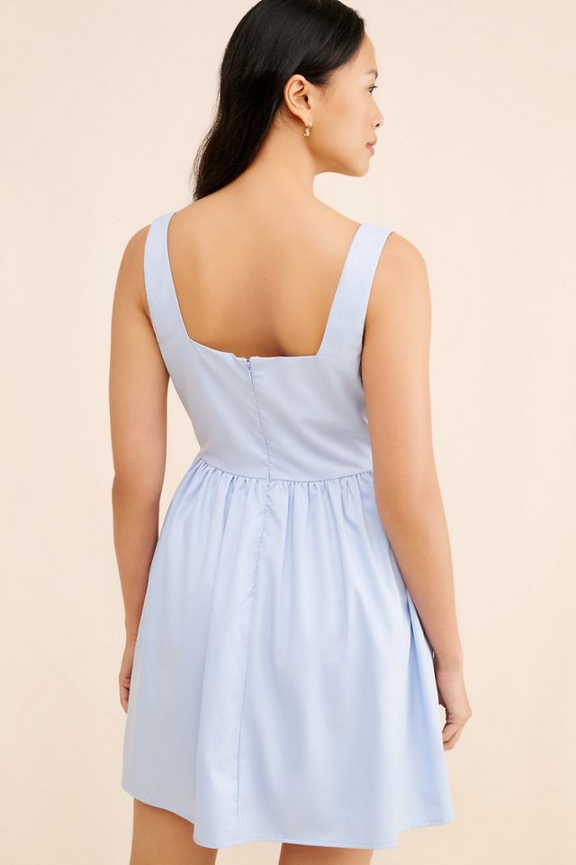 Flat White Bow Mini Dress #1