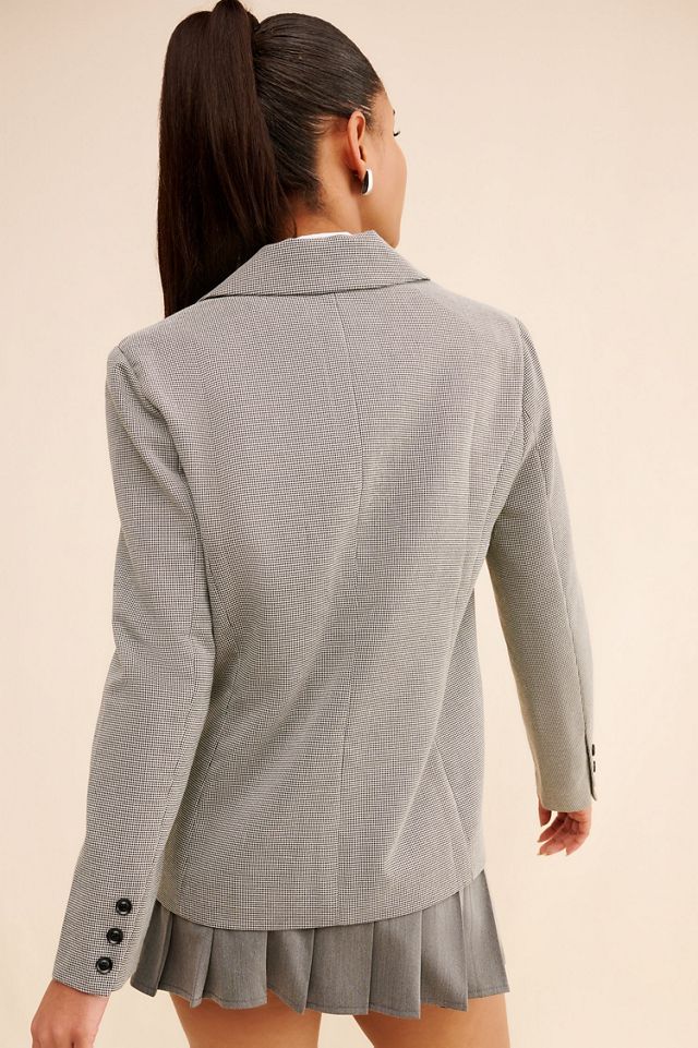 Flat White Tailored Houndstooth Blazer #1
