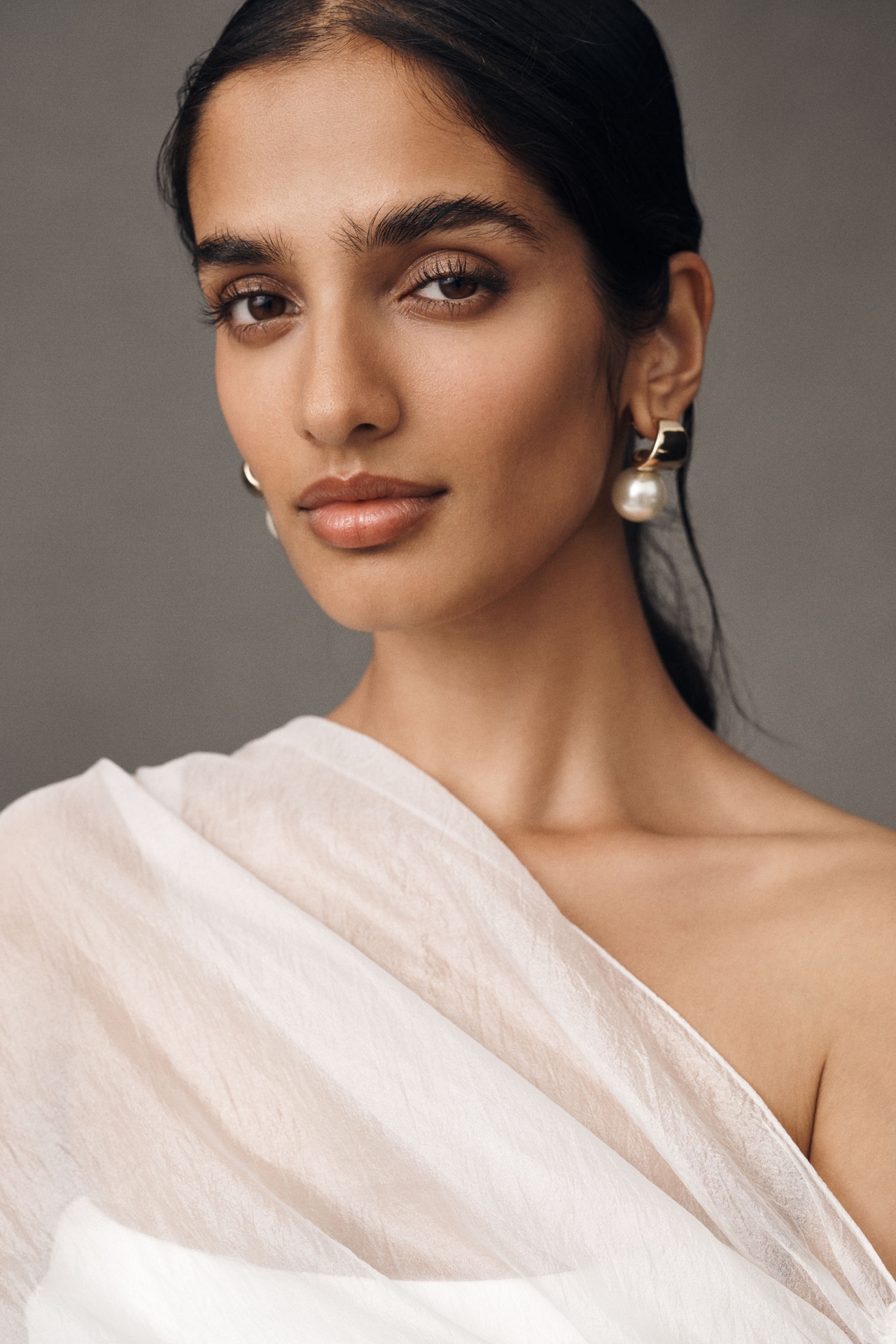 BHLDN Ruched Sheer Cape