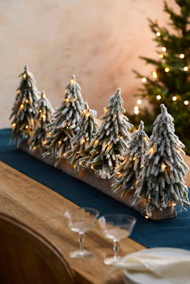 Terrain Illuminated Snowy Brush Tree Centerpiece In Multi