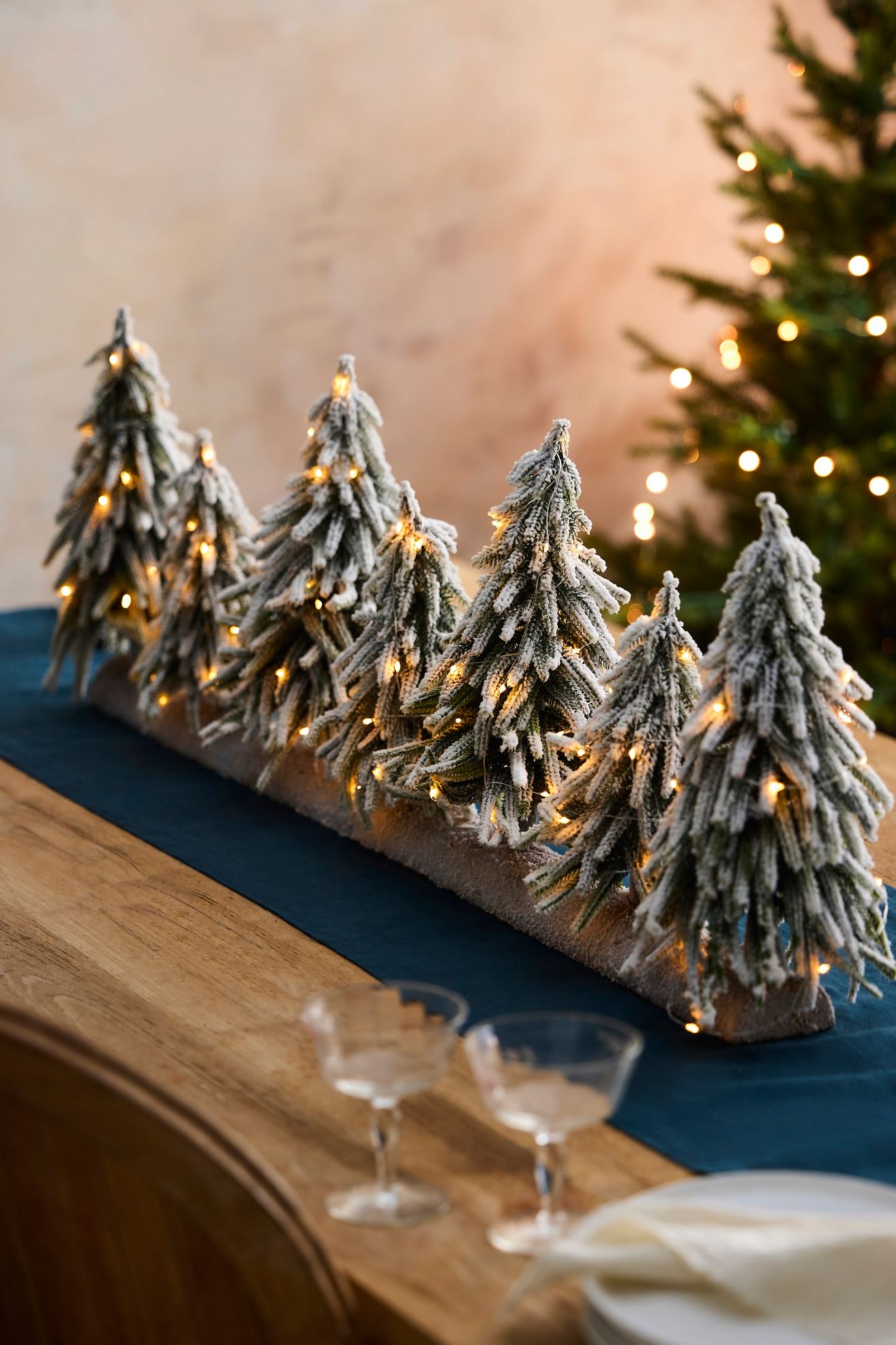 Illuminated Snowy Brush Tree Centerpiece - Multi, Standard, One Size