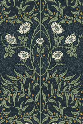 Anthropologie Stenciled Floral Vintage Peel-and-stick Wallpaper
