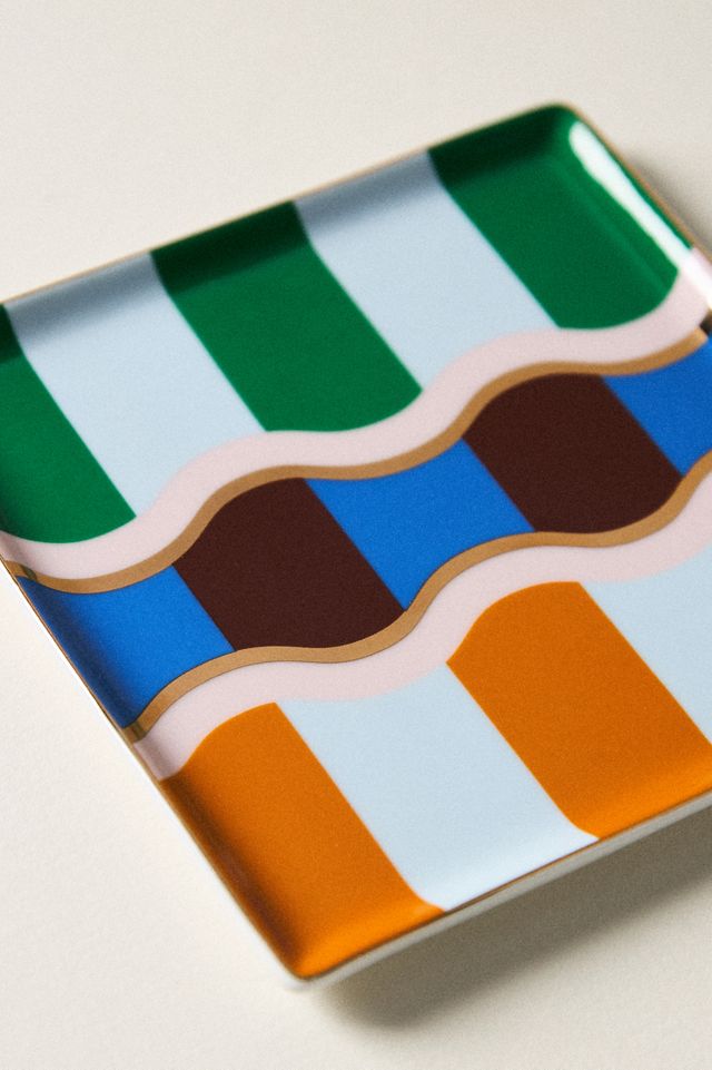Maeve Striped Ceramic Trinket Dish  #1