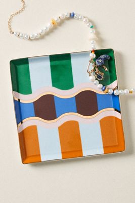 Maeve Striped Ceramic Trinket Dish 