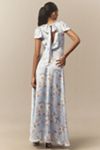 BHLDN Sammie Short-Sleeve Bow-Back Satin Maxi Dress