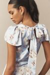 BHLDN Sammie Short-Sleeve Bow-Back Satin Maxi Dress