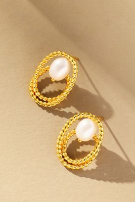 Jackie Mack Rope Pearl Cassiopeia Post Earrings