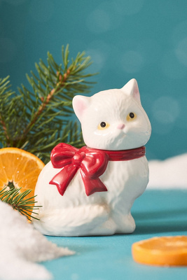 Anthropologie Woody Fresh Balsam & Cedarwood Cat-shaped Candle In Multi